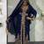Navy-Blue handcrafted zari work stitched georgette kaftan party dress