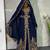 Navy-Blue handcrafted zari work stitched georgette kaftan party dress