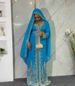 FIROZI handcrafted zari work stitched georgette kaftan party dress