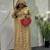 BEIGE handcrafted zari work stitched georgette kaftan party dress