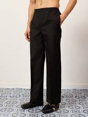 BLACK VISCOSE SILK THREAD & SEQUINS EMBROIDERED WORK WEDDING FESTIVAL MARRIAGE PARTY WEAR STRAIGHT MENS KURTA WITH PANT 11