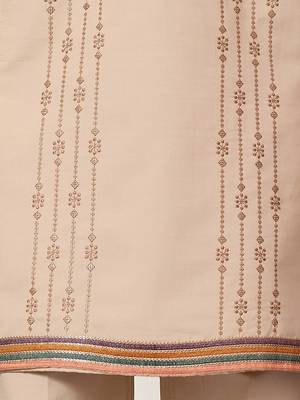 BEIGE VISCOSE SILK THREAD & SEQUINS EMBROIDERED WORK WEDDING FESTIVAL MARRIAGE PARTY WEAR STRAIGHT MENS KURTA WITH PANT 11