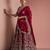 maroon silk hand embroidered lehenga set with blouse and dupatta