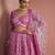 pink net cutdana work lehenga set with blouse and dupatta