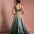 dark green sequins sheeting ombre lehenga set with blouse and dupatta