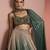 dark green sequins sheeting ombre lehenga set with blouse and dupatta