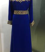 Royal blue fancy embroidery work a line kaftan