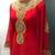 Red royal fancy gold beading work farasha kaftan