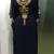 Navy blue beautiful arabic gold beaded work farasha kaftan