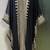 Black arabic gold and white embroidery work jalabiya kaftan