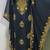 Black modern arabic gold embroidery work farasha kaftan