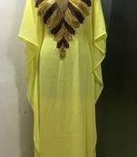 Yellow fancy zardozi work farasha kaftan
