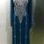 Teal blue arabic fancy sleeves kaftan with heavy beading work