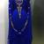 Royal blue gold stone work jalabiya kaftan
