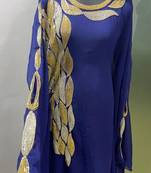 Navy blue hoodie style jalabiya kaftan
