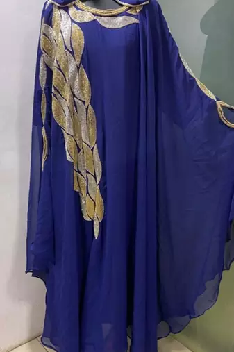 Navy blue hoodie style jalabiya kaftan