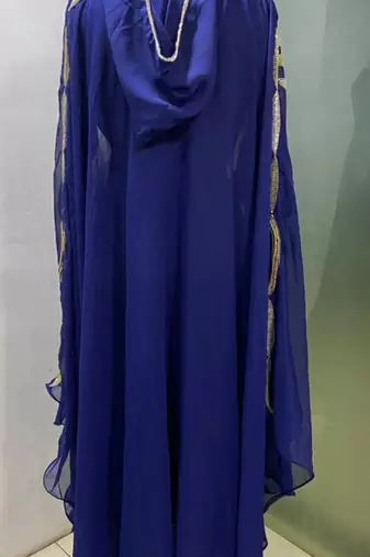 Navy blue hoodie style jalabiya kaftan