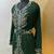 Emerald green - takchita gold and silver stone work kaftan