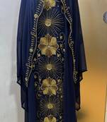 Navy blue - heavy beaded farasha kaftan