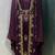 Wine satin jacket style moroccan takchita kaftan