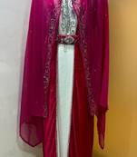 Fuschia pink velvet jacket moroccan takchita kaftan