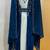 Navy blue velvet jacket moroccan takchita kaftan