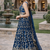 BLUE DOLA SILK SEQUINS & ZARI EMBROIDERED LEHENGA SET WITH CHOLI AND DUPATTA