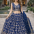 BLUE DOLA SILK SEQUINS & ZARI EMBROIDERED LEHENGA SET WITH CHOLI AND DUPATTA