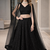 BLACK GEORGETTE SEQUINS & THREAD EMBROIDERED LEHENGA SET WITH CHOLI AND DUPATTA