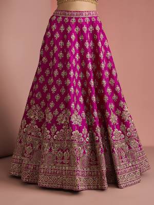 hot pink silk lehenga set 5