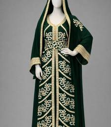 Green Georgette Zari Embroidered Kaftan