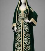 Green Georgette Zari Embroidered Kaftan