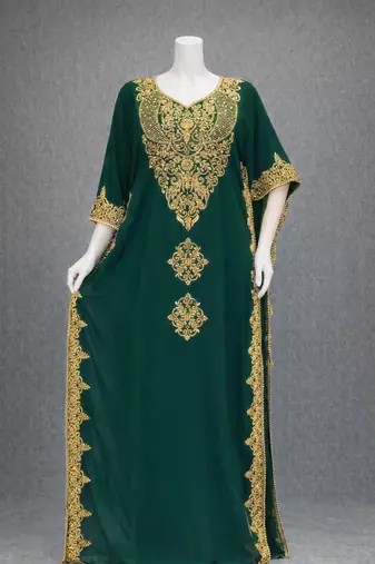 Abaya Georgette Zari Embroidered Kaftan