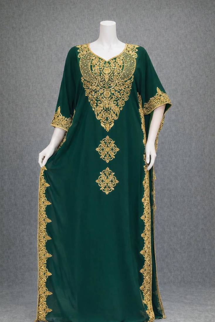 Abaya Georgette Zari Embroidered Kaftan