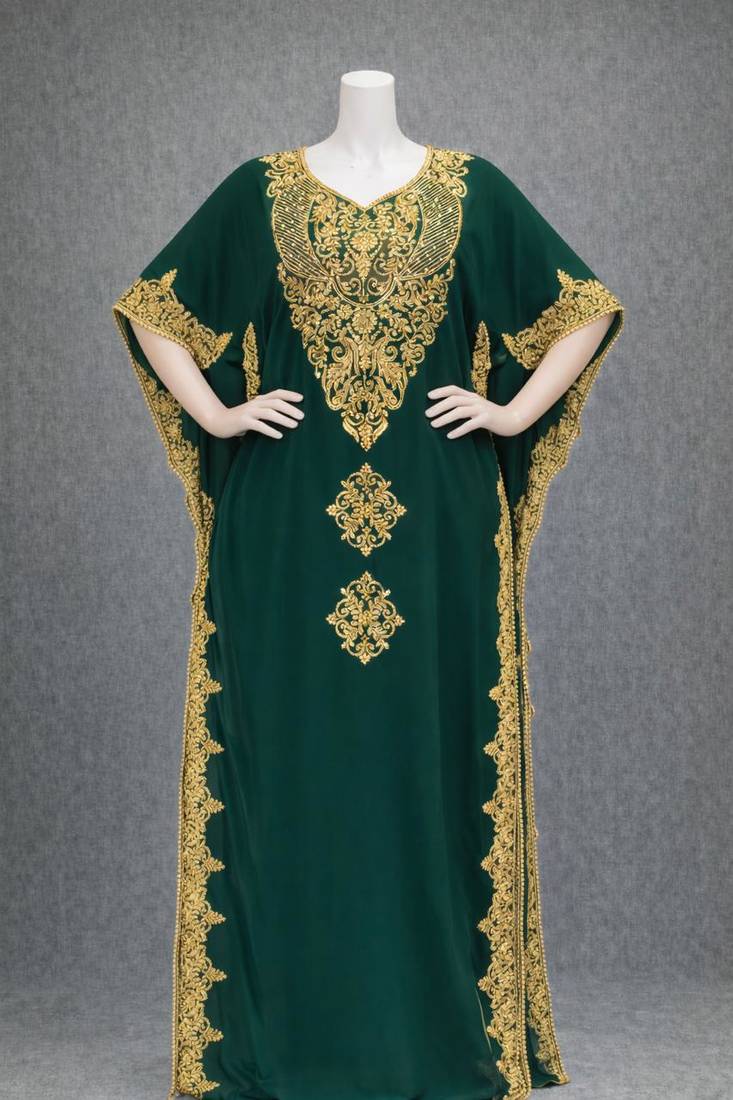 Abaya Georgette Zari Embroidered Kaftan
