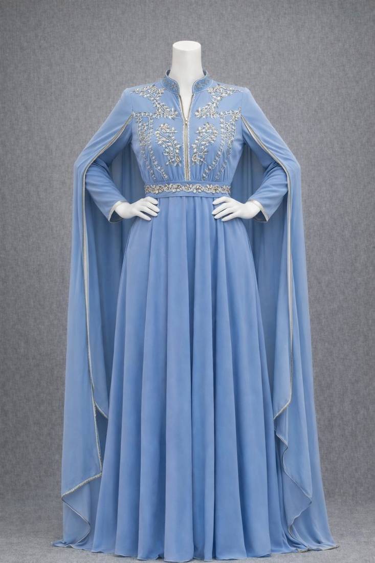 Abaya Georgette Zari Embroidered Kaftan