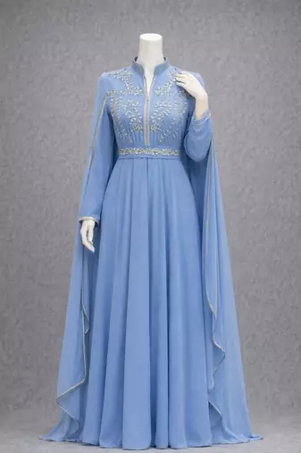 Abaya Georgette Zari Embroidered Kaftan