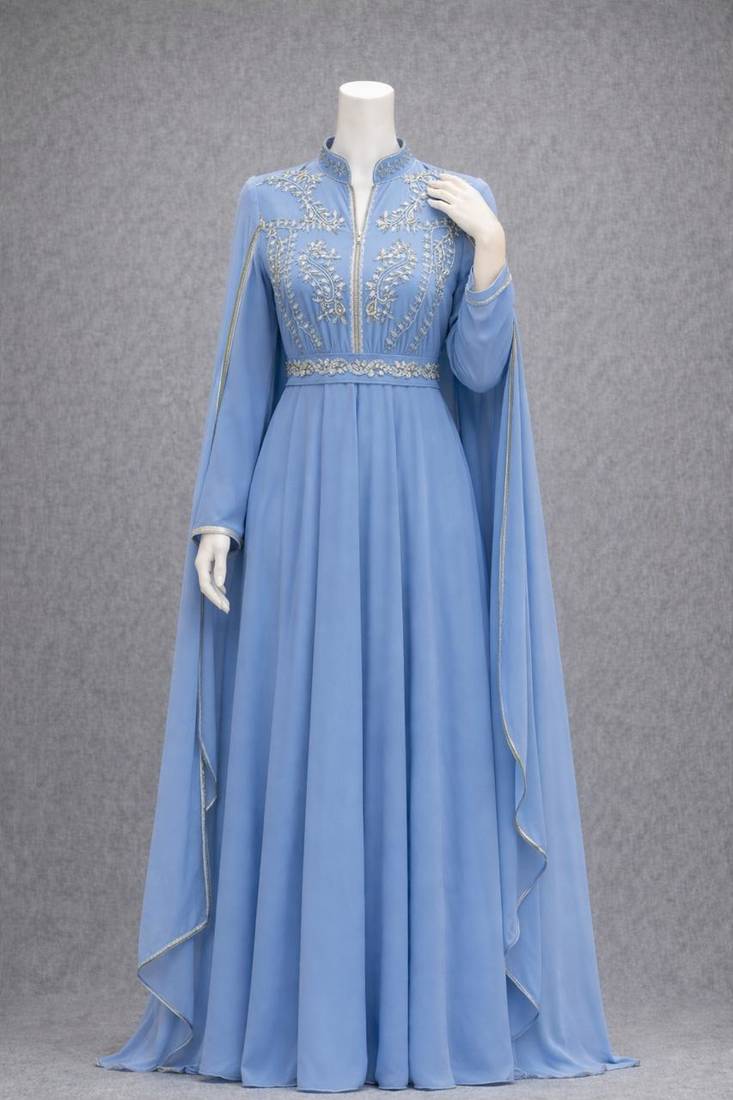 Abaya Georgette Zari Embroidered Kaftan