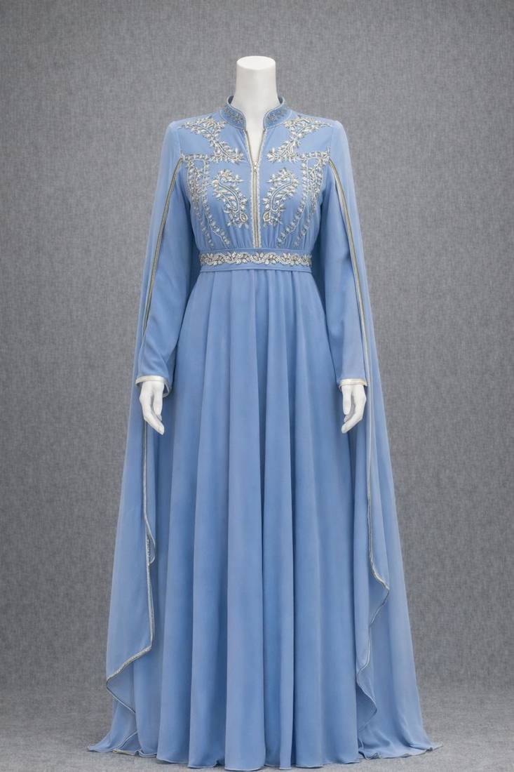 Abaya Georgette Zari Embroidered Kaftan