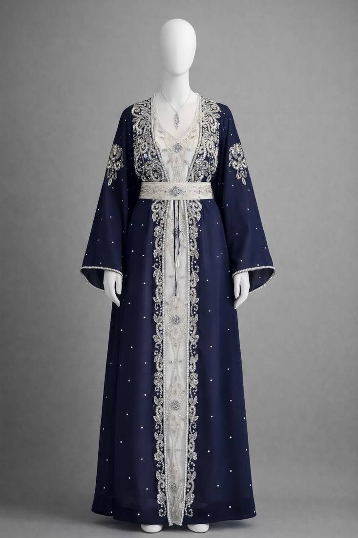 Abaya Georgette Zari Embroidered Kaftan