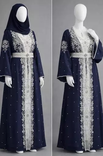 Abaya Georgette Zari Embroidered Kaftan