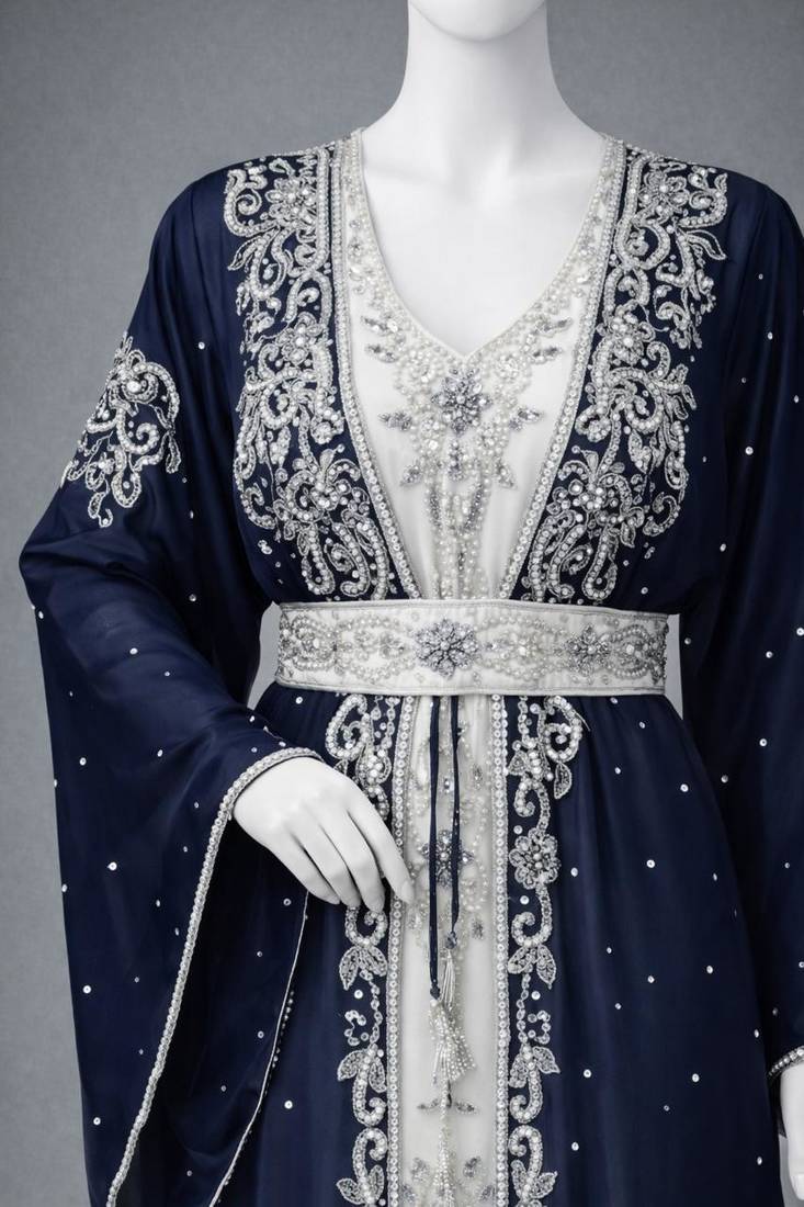 Abaya Georgette Zari Embroidered Kaftan