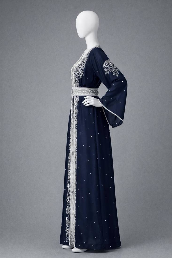 Abaya Georgette Zari Embroidered Kaftan