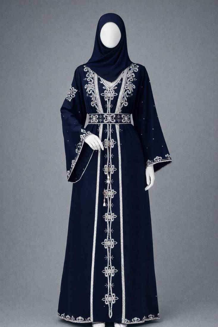 Abaya Georgette Zari Embroidered Kaftan