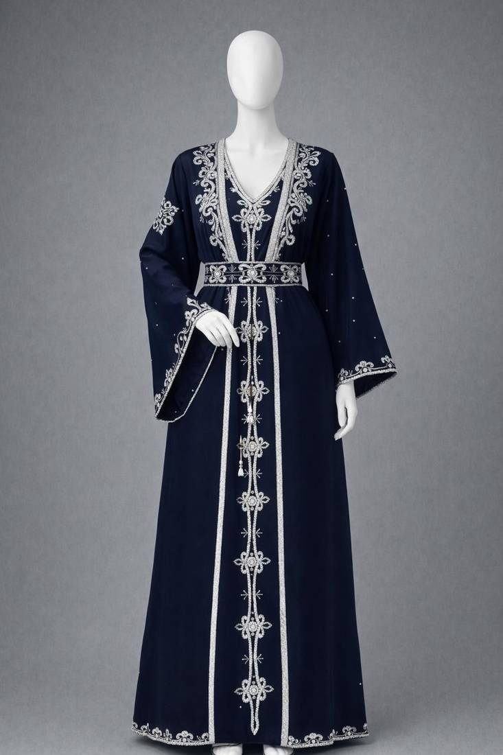 Abaya Georgette Zari Embroidered Kaftan