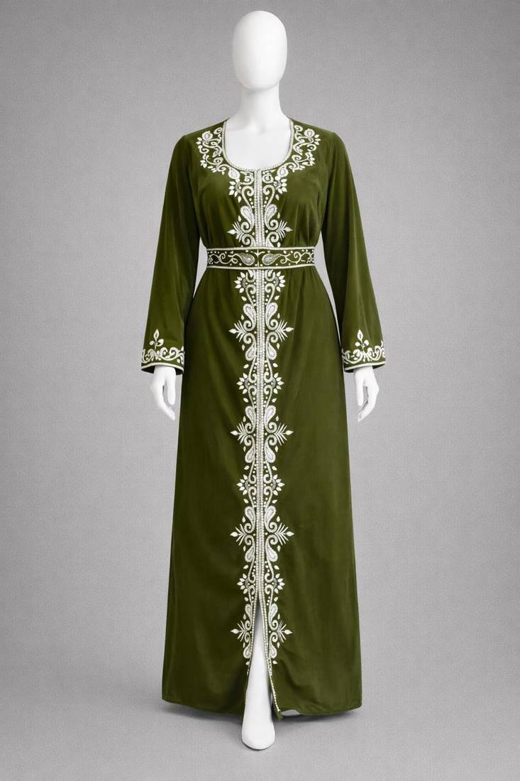 Abaya Georgette Zari Embroidered Kaftan