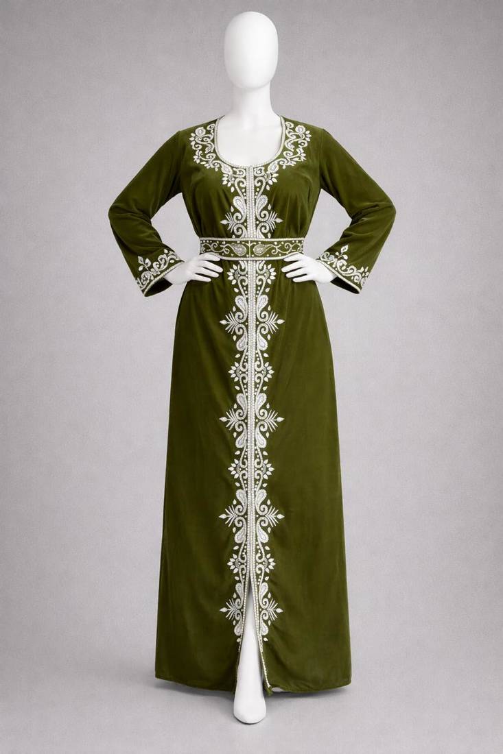 Abaya Georgette Zari Embroidered Kaftan