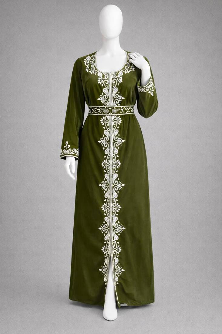 Abaya Georgette Zari Embroidered Kaftan