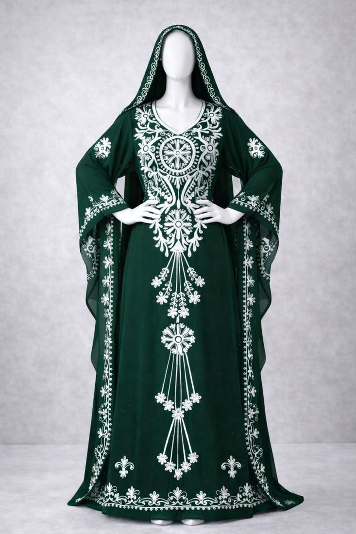 Abaya Georgette Zari Embroidered Kaftan