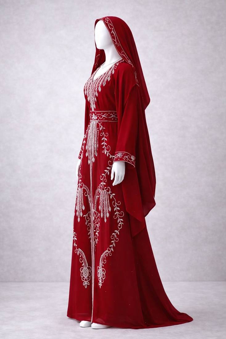 Handmade Kaftan Modest Wedding Party Wear